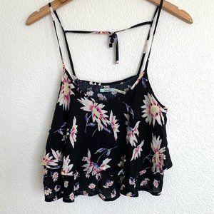 Urban Outfitters Kimchi Blue Black Floral Crop Top